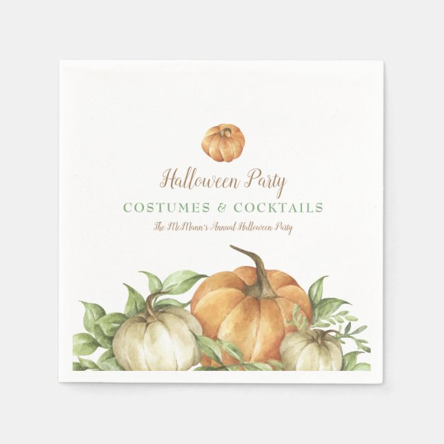 Serviette En Papier Halloween Citrouille automne (Devant)