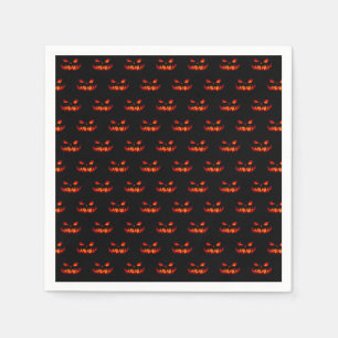 Serviette En Papier Halloween Citrouille Horreur Éffrayante Orange