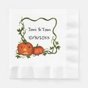 Serviette En Papier Halloween Citrouille Monogram Papier Napkin