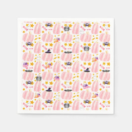 Serviette En Papier Halloween Citrouille rose