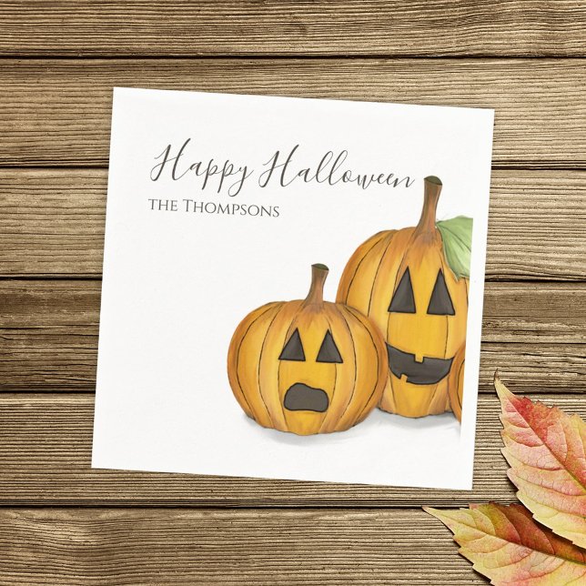 Serviette En Papier Halloween Citrouilles mignons Jack O'lanterns Simp (Créateur téléchargé)