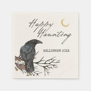 Serviette En Papier Halloween Corbeau Happy Hauny Papier Napkin