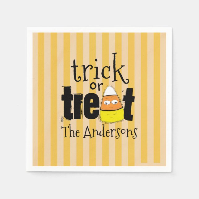 Serviette En Papier Halloween Cute Candy Corn Whimsical Funny (Devant)