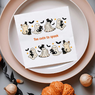 Serviette En Papier Halloween Cute Funny Éffrayant Ghost Chat - Automn