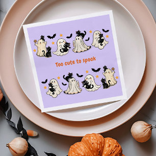 Serviette En Papier Halloween Cute Funny Éffrayant Ghost Chat - Automn