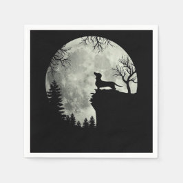 Serviette En Papier Halloween Dachshund Et Lune