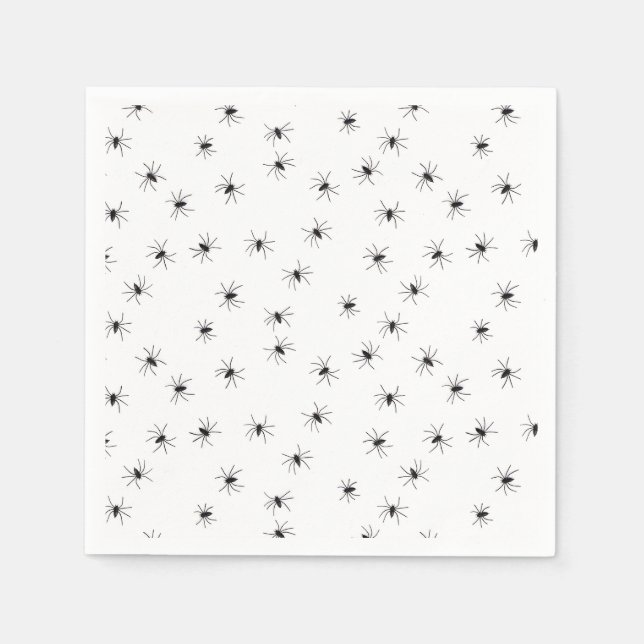 Serviette En Papier Halloween des araignées à la canne (Devant)
