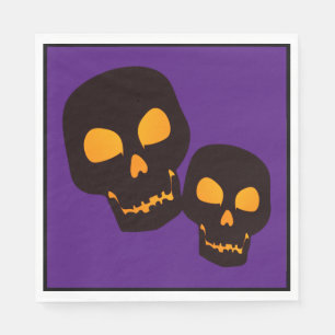 Serviette En Papier Halloween des crânes noirs