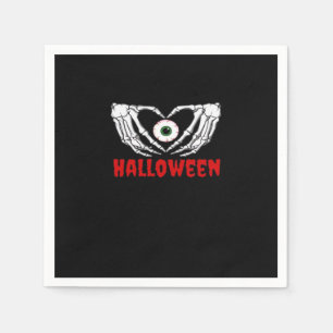 Serviette En Papier Halloween des yeux - Squelette Mains Coeur