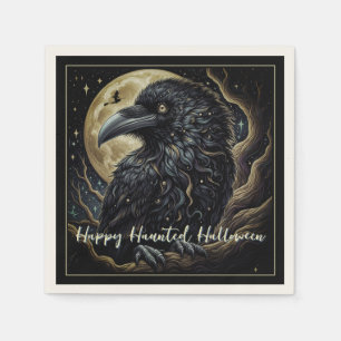 Serviette En Papier Halloween d'oiseaux noirs