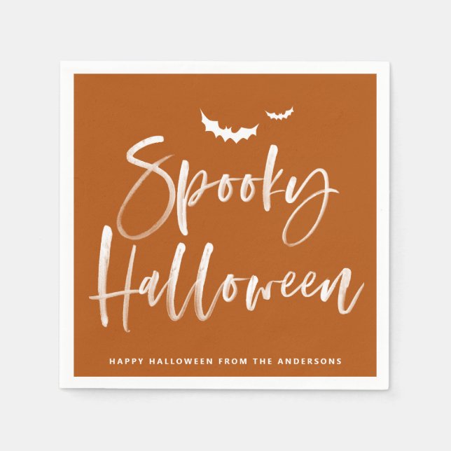 Serviette En Papier Halloween éffrayant à brosse (Devant)