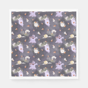 Serviette En Papier Halloween Éffrayant Ghosts Papier Napkin
