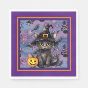 Serviette En Papier Halloween en violet