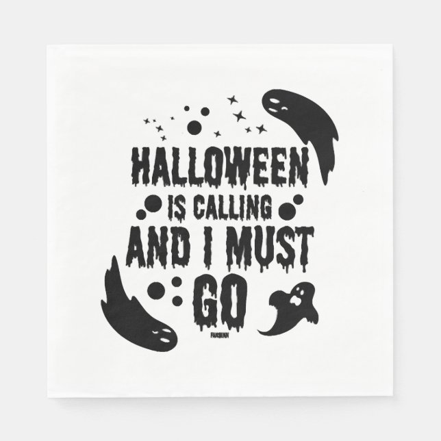 Serviette En Papier Halloween est en train d'appeler (Devant)