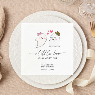 Serviette En Papier Halloween Fall Little Boo Baby shower QR Code