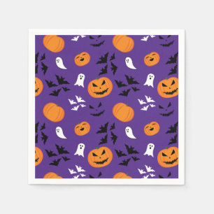 Serviette En Papier Halloween fantômes citrouille chauves-souris amusa