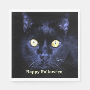 Serviette En Papier Halloween fête peur Chat noir Horreur Nuit