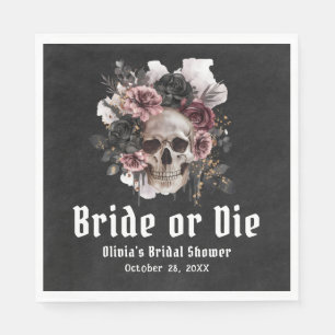 Serviette En Papier Halloween Fleur Skull Mariée ou Fête de Mariage Di