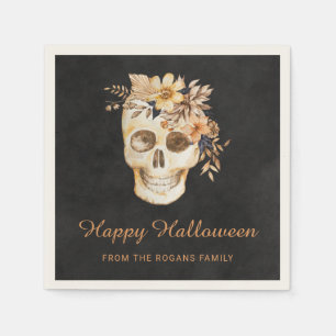 Serviette En Papier Halloween floral rustique