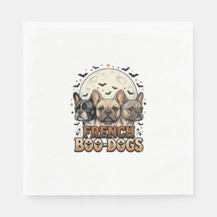 Serviette En Papier Halloween Frenchie Boo Dogs Drôle Vintage_1