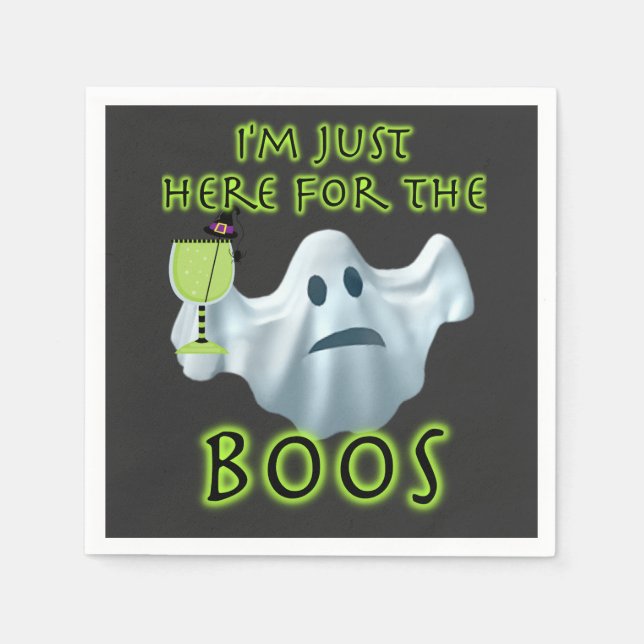 Serviette En Papier Halloween Ghost I'm Just Here for the Boos (Devant)
