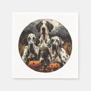 Serviette En Papier Halloween Great Dane Dogs Jack-o'-lantern