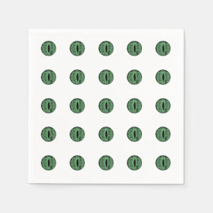 Serviette En Papier Halloween Green Polka Dot Eyes