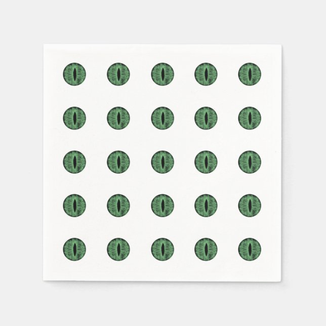 Serviette En Papier Halloween Green Polka Dot Eyes (Devant)