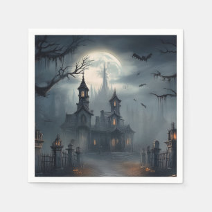 Serviette En Papier Halloween Haunted House Trick ou des Traitements