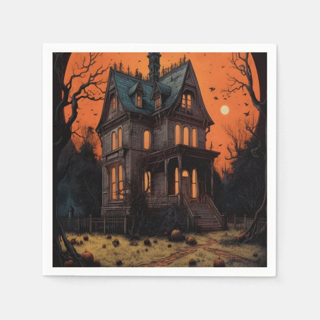Serviette En Papier Halloween Haunted Mansion Adult Costume Party (Devant)