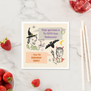 Serviette En Papier Halloween Humour rétro Faboolous Personnalisé