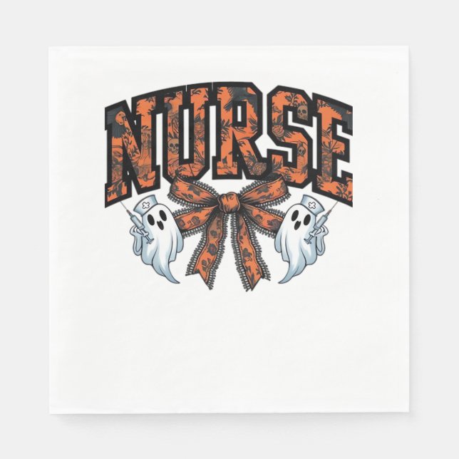 Serviette En Papier Halloween Infirmière Scary Coquette Bow Classic T- (Devant)