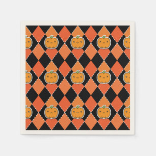Serviette En Papier Halloween Kawaii Jack-o-lanterne Jacquard