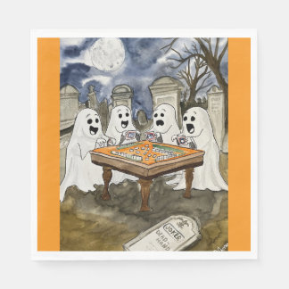 Serviette En Papier Halloween Mahjong Ghosts