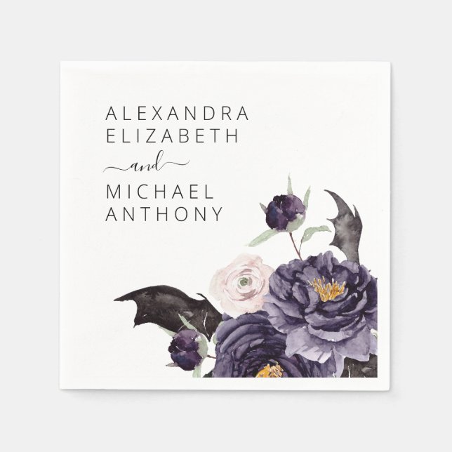 Serviette En Papier Halloween Mariage Automne automne foncé pourpre (Devant)