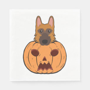 Serviette En Papier Halloween Mignons Bergers Allemands Coincés Dans U