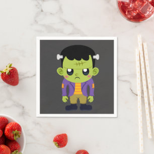 Serviette En Papier Halloween monstre Frankenstein Green