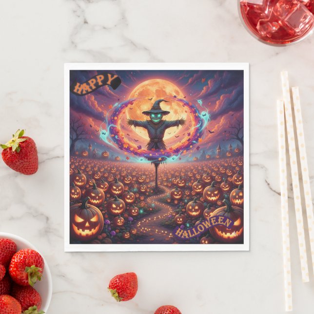 Serviette En Papier Halloween Napkin (En situation)