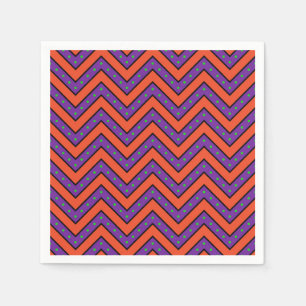 Serviette En Papier Halloween Napkin/Orange et Purple Chevron