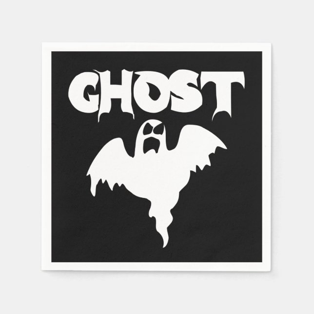 Serviette En Papier Halloween noir mignon (Devant)