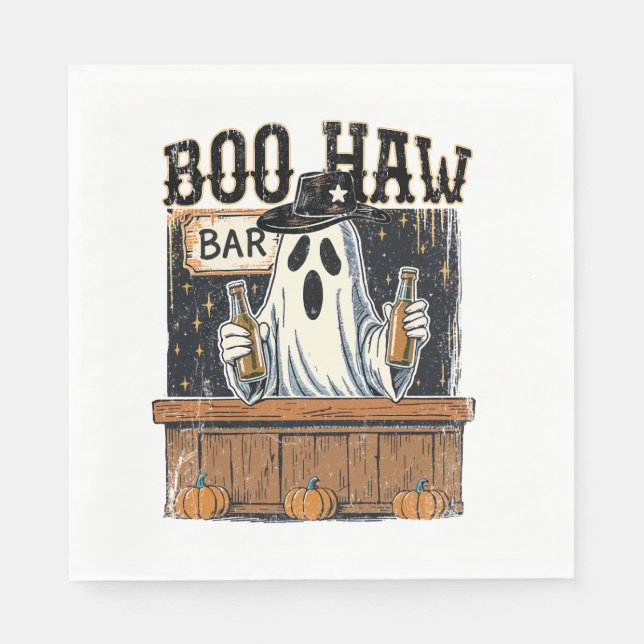 Serviette En Papier Halloween occidentale rétro Boo Haw (Devant)