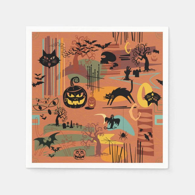 Serviette En Papier Halloween O'Rama Papier Napkin (Devant)