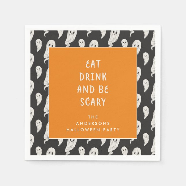 Serviette En Papier Halloween parti Ghoely halloween serviettes (Devant)