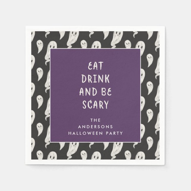 Serviette En Papier Halloween parti Ghoely halloween serviettes (Devant)