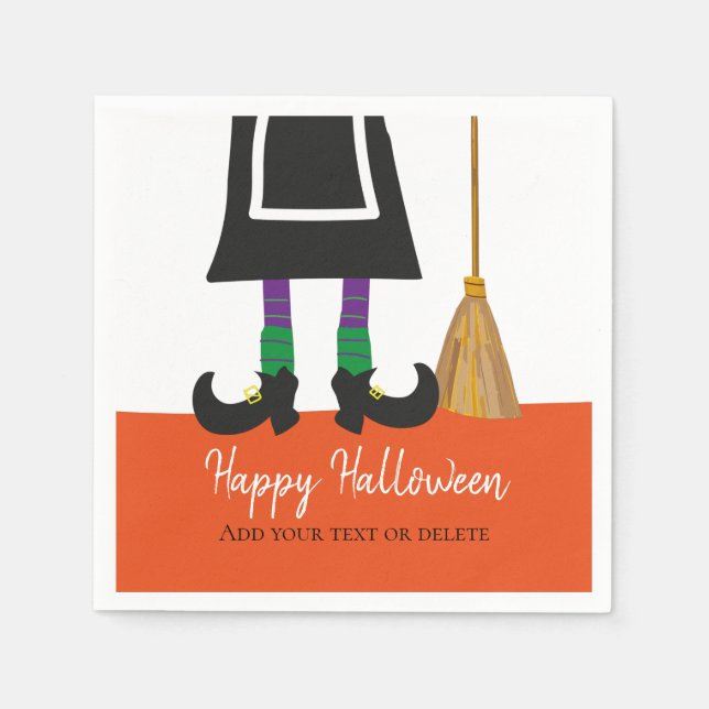 Serviette En Papier Halloween personnalisées Drôle Jambes sorcières (Devant)