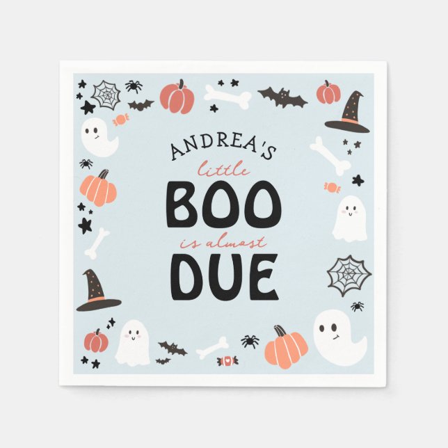 Serviette En Papier Halloween Petit Boo est presque dû bébé garçon dou (Devant)