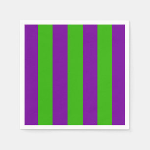 Serviette En Papier Halloween rayures en violet et vert