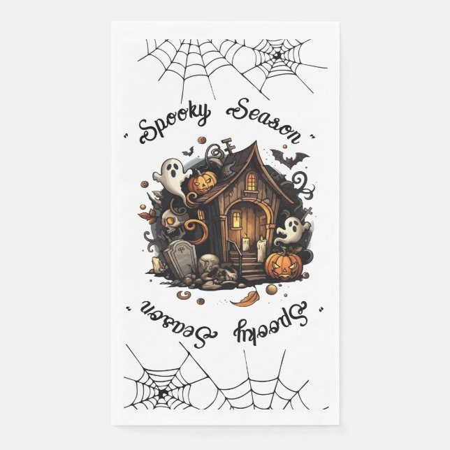 Serviette En Papier Halloween  👻 saison effrayante  💀 Serviettes 🍽️ (Devant)