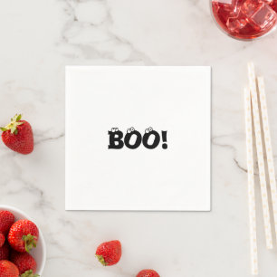 Serviette En Papier Halloween Scary Boo! yeux noir blanc