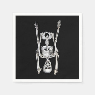 Serviette En Papier Halloween Skeleton Headstand